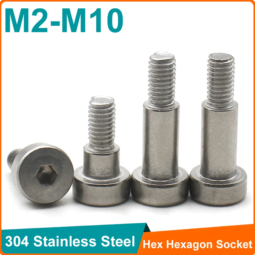 1/ 2/5/10/20 Stück 304 Edelstahl Sechskant Innensechskant Rollenlager Schulterschraube Bolzen M2 M2,5 M3 M4 M5 M6 M8 M10 Image