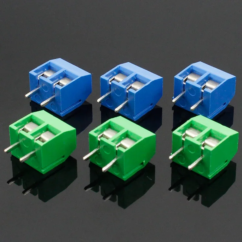20 TEILE/LOS Schraube 2-pin 5,0mm gerade pin KF301-2P KF301-5.0-2P KF301PCB schraube terminal block blau und grün Image