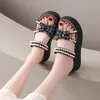 Damenschuhe mit Keilabsatz, günstige Liquidation, luxuriöser Sommer, bequemer Schuh, asiatische Größe im Angebot, Vintage-Vip-Perlensandalen für Damen