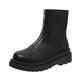 ARtray Biker Boots Women's Pure Colour Platform Boots Ankle Shoes Fashion Simplicity Ankle Boots Round Toe Lightweight Slip On Boots with Front Zip Winter Indoor Outdoor Walking Shoes, black, 7 UK