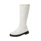 ARtray Platform Boots Women's Leather Knight Boots Knee-High Boots with Side Zip Warm Non-Slip Winter Shoes Winter Boots Durable Comfortable Casual Boots Christmas Gifts, White, 9 UK