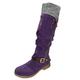 ARtray Long Shaft Boots, Women's Warm Soft Snow Boots, Women Fashion Side Zip Winter Boots, Winter Shoes, Ankle Boots, Women's Leather, Breathable, Outdoor, Lightweight Walking Shoes, purple, 6 UK