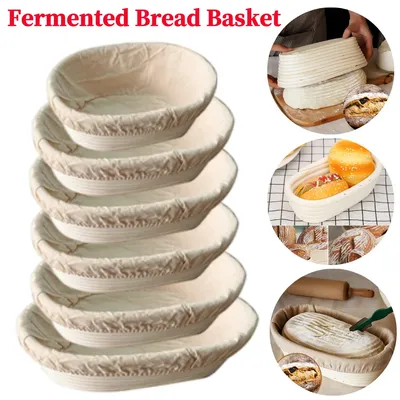 Rattan Bread Proofing Basket Handmade Rattan Wicker Baking Bowl Dough Fermentation Sourdough Banneton Bread Basket Baking Tools