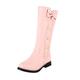 ARtray School Shoes Women's Platform Boots Pure Colour Elegant Ankle Boots Fashion Versatile Casual Boots with Bow Tie Women Casual Smart Party Shoes Booties Simplicity High Quality, pink, 6 UK