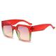 Uv Protection Retro Gradient Sunglasses For Women Fashion Red Orange Shades UV400,Red green pink,One size