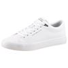 Sneaker TOMMY HILFIGER "TH HI VULC CORE LOW LTH II ESS", Herren, Gr. 48, weiß, Lederimitat, unifarben, sportlich, Schuhe, Freizeitschuh, Halbschuh, Schnürer in schmaler Form