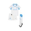Trainingsanzug PUMA "Olympique de Marseille 25/26 Heimtrikot-Minikit Kinder", Herren, Gr. 98, weiß (weiß bleu azur blau), Obermaterial: 100% Polyester; Rippe: 100% Polyester, Sportanzüge