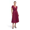 Cocktailkleid VERA MONT "Vera Mont Damen Cocktailkleid im Glitzer-Look", Damen, Gr. 38, Normalgrößen, rot (rot, grau), Netz, Obermaterial: 100% Polyester. Futter: 100% Polyester., elegant, ausgestellt kurz, V-Ausschnitt, Halbarm, Kleider, Stoff