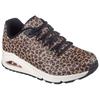 Sneaker SKECHERS "UNO-KAT-NEATO", Damen, Gr. 37, braun (braun, leo), Lederimitat, animal-print, sportlich, Schuhe, Leo Sneaker, Schnürschuh mit Air-Cooled Memory Foam