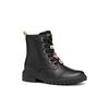 Schnürboots GEOX "J CASEY GIRL", Kinder, Gr. 28, schwarz, Synthetik, modisch, Schuhe, Stiefel, Biker Boots mit Blockabsatz
