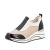 Slip-On Sneaker REMONTE "Elisabeth Hurley-Collection", Damen, Gr. 38, beige (beige, schwarz), Lederimitat, Lacklederimitat, Textil, sportlich, Schuhe, Keilsneaker, Slipper, Schlupfschuh, Freizeitschuh, vegan