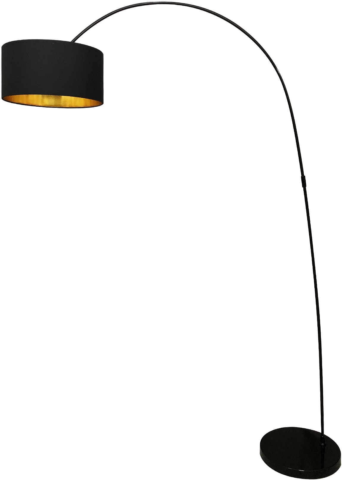 SALESFEVER Bogenlampe "Luca", gold (schwarz, goldfarben), 1, Ø 40cm H: 201cm, Leuchten