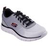 Sneaker SKECHERS "TRACK-RIPKENT", Herren, Gr. 48,5, grau (grau, schwarz), Textil, Synthetik, sportlich, Schuhe, Freizeitschuh, Halbschuh, Schnürschuhin veganer Verarbeitung