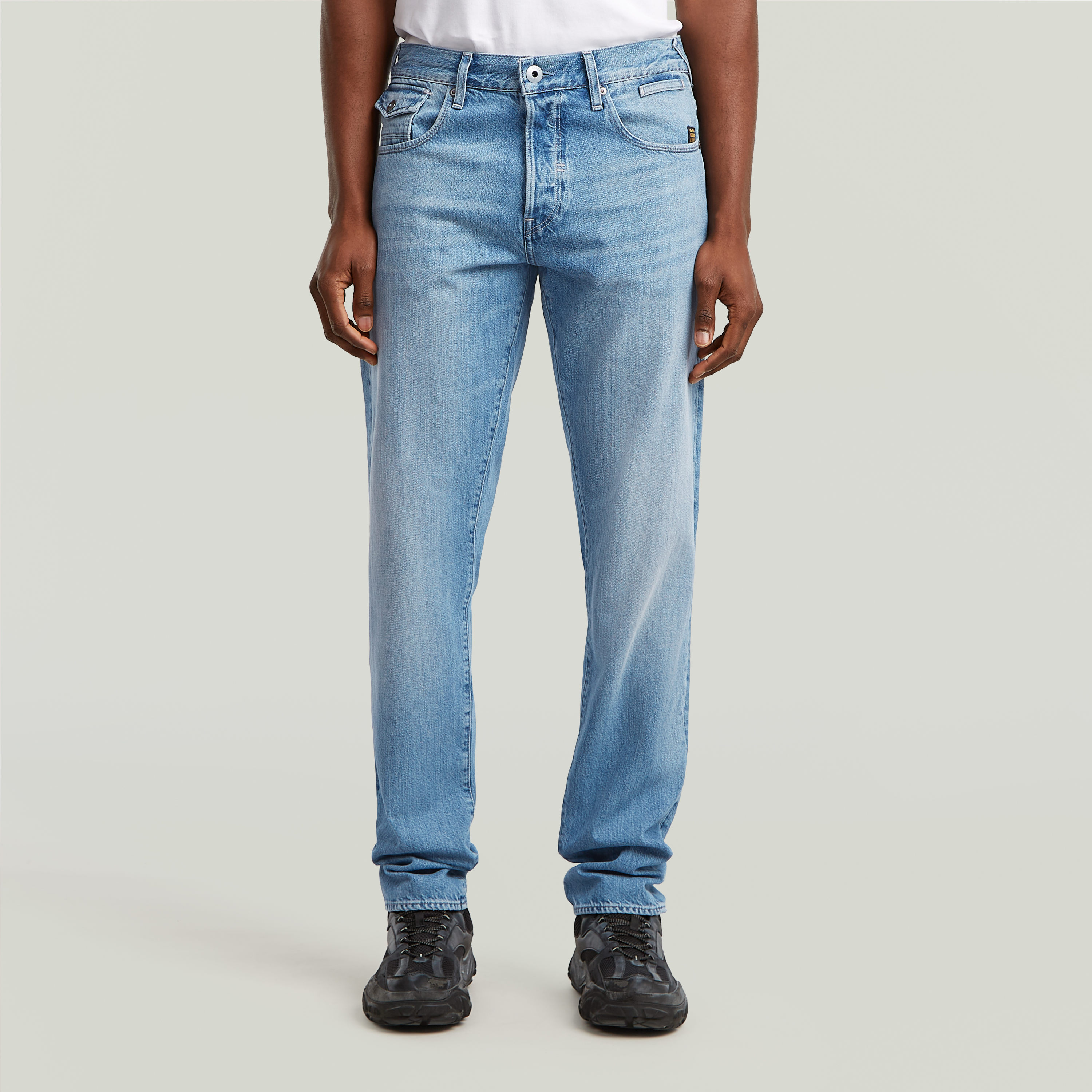 Tapered-fit-Jeans G-STAR "Morry FWD 3D Regular Tapered", Damen, Gr. 32, Länge 32, blau (faded rhine blau), Denim/Jeans, Obermaterial: 100% Baumwolle, gerade, unten schmal normal, Jeans
