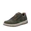 Sneaker RIEKER, Herren, Gr. 40, grün (khaki, braun), Lederimitat, unifarben mit Farbeinsatz, sportlich, Schuhe, Freizeitschuh, Halbschuh, Schnürschuh mit Kontrastbesatz