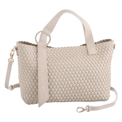 Shopper VALENTINO BAGS "SHOPPING SHANTEL", Damen, Gr. B/H/T: 37cm x 24cm x 12cm, beige (ecru), Polyurethan, Taschen, Henkeltasche, Umhängetasche, Schultertasche