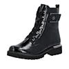 Schnürstiefelette REMONTE, Damen, Gr. 45, schwarz (schwarz uni), Lacklederimitat, glänzend, modisch, Schuhe, Blockabsatz, Schnürboots im Kroko-Look, Innenreißverschluss