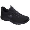 Slip-On Sneaker SKECHERS "SUMMITS-SUMMER BLUSH", Damen, Gr. 42, schwarz, Textil, unifarben, sportlich, Schuhe, Arbeitsschuh, Freizeitschuh, Slipper mit Memory Foam, Topseller