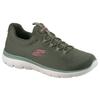 Slip-On Sneaker SKECHERS "SUMMITS-SUMMER BLUSH", Damen, Gr. 39, grün (olivgrün), Textil, kontrastfarbene Details, sportlich, Schuhe, Arbeitsschuh, Freizeitschuh, Slipper mit Memory Foam