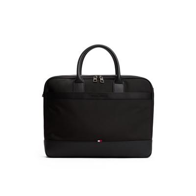 Laptoptasche TOMMY HILFIGER "TH NYLON TRAVEL COMPUTER BAG", Damen, Gr. B/H/T: 40,5cm x 30cm x 8cm, schwarz, Textil, Lederimitat, unifarben, Taschen, Geschäftstasche, Messenger Bag, ideal für Geschäftsreise Image