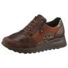 Keilsneaker WALDLÄUFER "HIROKO-Soft", Damen, Gr. 6 (39), braun (braun kombiniert), Veloursleder, Textil, Nappaleder, Lackleder, Nubukleder, sportlich, Schuhe, Schnürschuh, Komfortschuh, Orthotritt, in Bequemweite G (= weit)