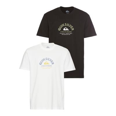 T-Shirt QUIKSILVER "BEST PLACE SHORT SLEEVE TEE PACK YM", Herren, Gr. L, schwarz-weiß (weiß, schwarz), Obermaterial: 100% Baumwolle, sportlich, Kurzarm, Shirts Image