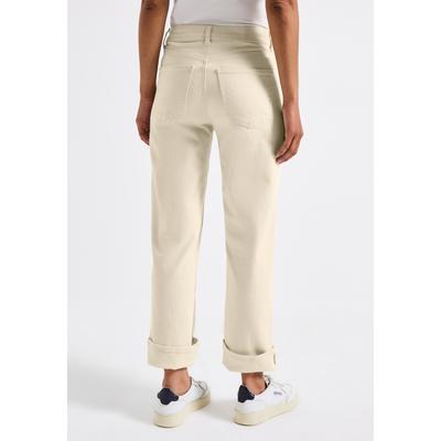 Comfort-fit-Jeans STREET ONE, Damen, Gr. 27, Länge 26, weiß (ecru washed), Jeans, 92% Baumwolle, 6% Elastomultiester, 2% Lyocell, unifarben, casual, knöchelfrei, Jeans, High Waist Image
