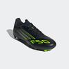 Fußballschuh ADIDAS PERFORMANCE "F50 LEAGUE FG/MG", Gr. 43, schwarz (core schwarz, iron metallic, lucid lemon), Synthetik, Textil, sportlich, Schuhe, geeignet für Rasen- und Kunstrasenplätze