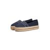 Espadrille TOMMY HILFIGER "DENIM PLATFORM ESPADRILLE", Damen, Gr. 41, blau (dunkelblau), Baumwolle, casual, Schuhe, Plateau, Slipper, Schlupfschuh, Bequemschuh mit Bastbezug am Plateau