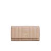 Geldbörse TOMMY HILFIGER "TH FEMININE LRG FLAP", beige, Lederimitat, unifarben, elegant, Kleinlederwaren, Damen-Geldbeutel, Portemonnaie mit goldfarbenem TH-Schmuckelement