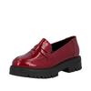 Loafer RIEKER, Damen, Gr. 43, rot, Lacklederimitat, glänzend, modisch, Schuhe