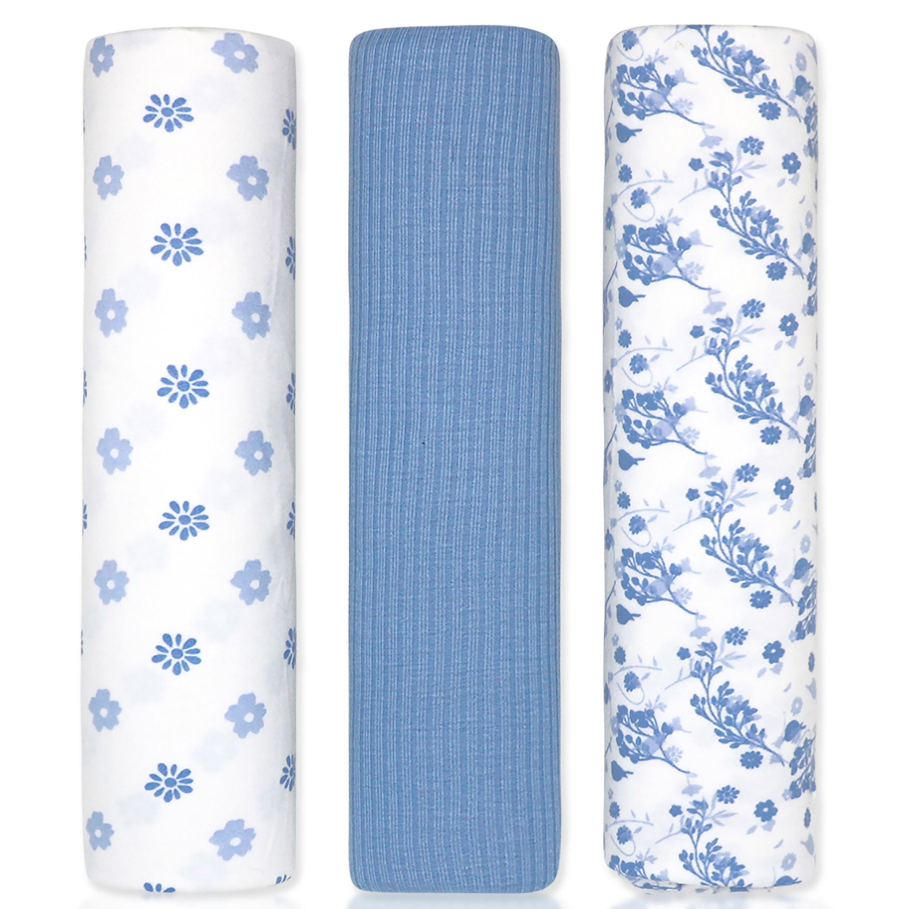 Baby Boys and Baby Girls 3 Piece Knit Swaddle Blankets