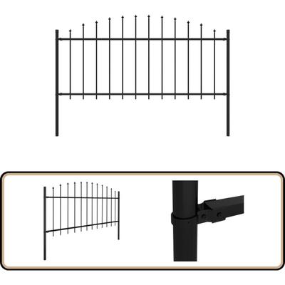 Gartenzaun mit Speerspitzen Stahl (0,5 - 0,75) x 1,7 m Schwarz - Gartenzaun - Stahlezaunt Image