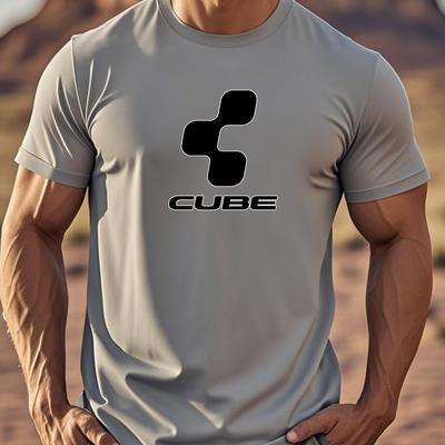 TEMU 2025 Trending Casual Graphic Print T-shirt - Navy Blue With White , Regular Fit Round Neck, Versatile Casual Attire, Hand Wash Or , Nontransparent Fabric, Image