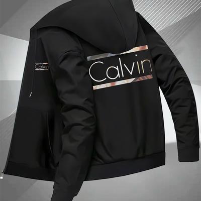 TEMU Men's Trendy Autumn And Winter Hooded Jacket Print, High-end Men's Stand Collar Versatile Top, Hooded Outerwear Image
