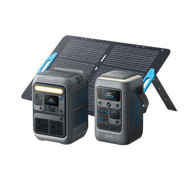 Anker SOLIX C300 Portable Power Station + C300 DC + 100W Solar Panel