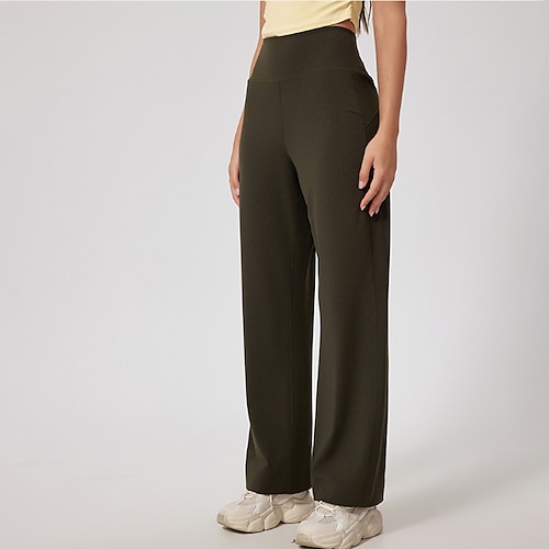 Per donna Pantaloni fitness pantaloni sportivi Leggings da yoga Leggero Pilates Corsa Fitness Pantaloni Tinta unica Marrone chiaro Nero Bianco Autunno Inverno Gli sport Abbigliamento sportivo