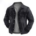 Per uomo Giacca Leggera Giacca di Jeans Giacca da Lavoro Formale Casa Tasca Inverno Primavera Autunno Tinta unica Retrò Vintage Colletto a Camicia Regolare Nero Blu scuro Azzurro Giacca