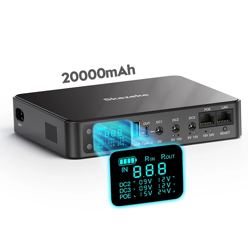 10000 MAh 20000 MAh 12 24 V unterbrechungsfreie Batterie-Stromversorgung AC DC Mini-Ups für WLAN Para Router Kamera und Y-Modem Poe Image