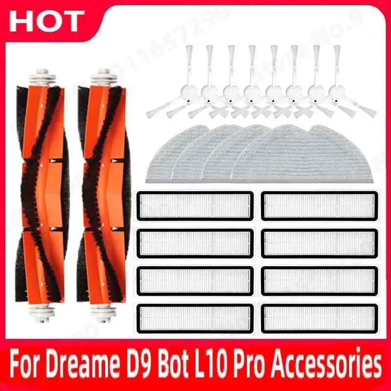 Hauptseitenbürste Mopp Hepa-Filter Ersatzteile für Dreame D9 Dreame Bot L10 Pro Trouver Roboter LDS Vakuum Finder Zubehör Image