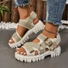 Strand Sandalen Frauen Sommer Neue Dicken Boden Böhmischen Sport Sandales Schuhe Chunky Heel Große Größe Casual Römischen Sandale Weibliche