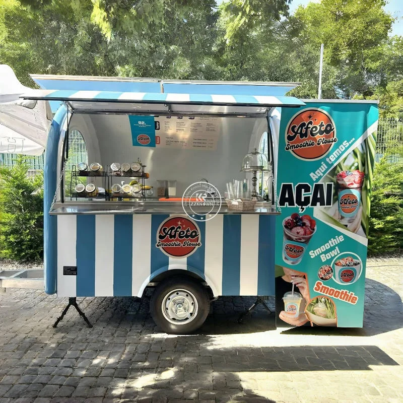 Camion de nourriture de crème glacée entièrement équipé avec remorque de cuisine complète, remorque de restauration rapide, chariot de nourriture de rue Mobile à vendre
