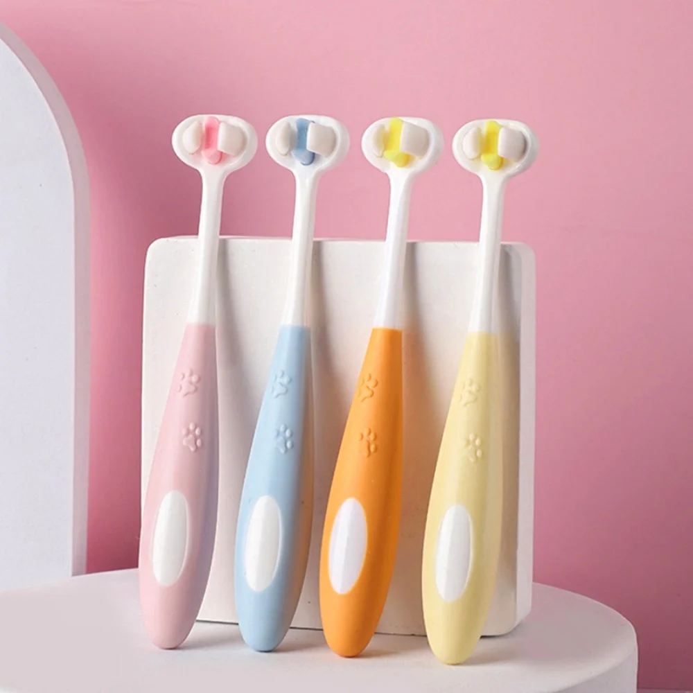 Dreiseitige Kinder zahnbürste ultra feines weiches Haar und rutsch feste Zahnbürste Tiefen reinigung Gesundheit Mundpflege Zahnbürste Image