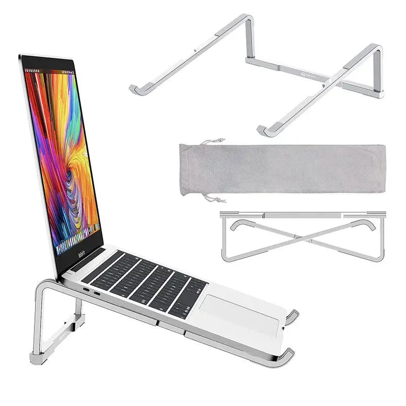 Tragbarer Laptop-Ständer, Stützhalterung aus Aluminiumlegierung, ultraleicht, faltbar, rutschfest, Notebook-Halter, universeller Computer-Ständer