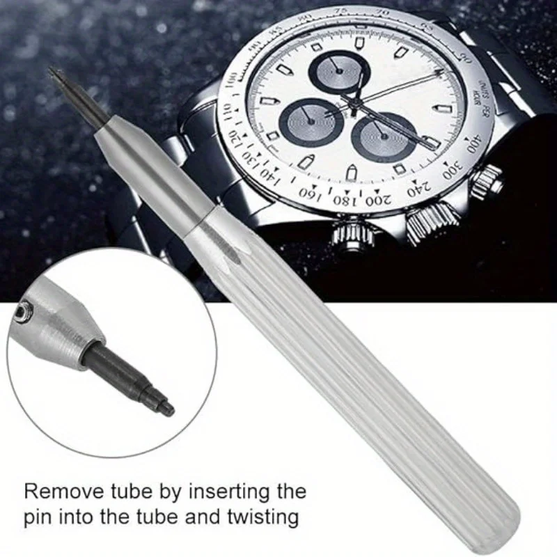Uhrenkronen-Rohreinsatz-Entferner-Werkzeug mit Stahl 4-poligen für Rolex-Gehäuse zum Entfernen von Rohren Y0686 Image