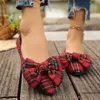 Retro Rot Plaid Mode Frauen Schuhe Neue Spitz frauen Flache Schuhe Leichte und Bequeme Damen