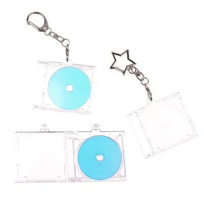 1set Mini NFC Functional CD Disc Case Key Chain Peripheral Commemorative Album Key Holder For DIY Backpack Pendant