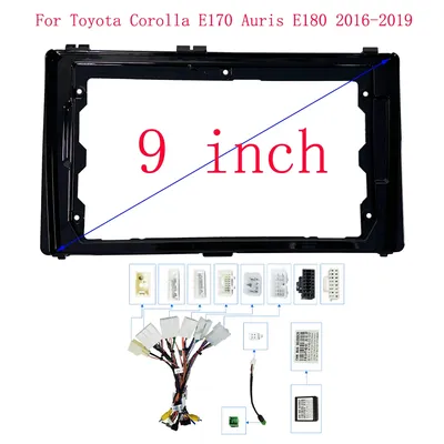 Car Radio Frame For Toyota Corolla E170 Auris E180 2016-2019 9 inch 2DIN Stereo Panel Harness Wire