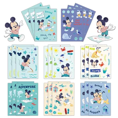 Disney 8-Cartoon Mickey Mouse's Wonderful Travel Collage Handyhülle Laptop Tablet Aufkleber Image