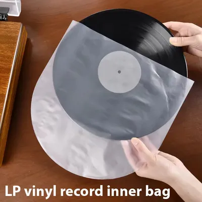 50Pcs 12 Inch HDPE Vinyl Record Protective Bags OPP Plastic Bags Anti-static Record Sleeves Record